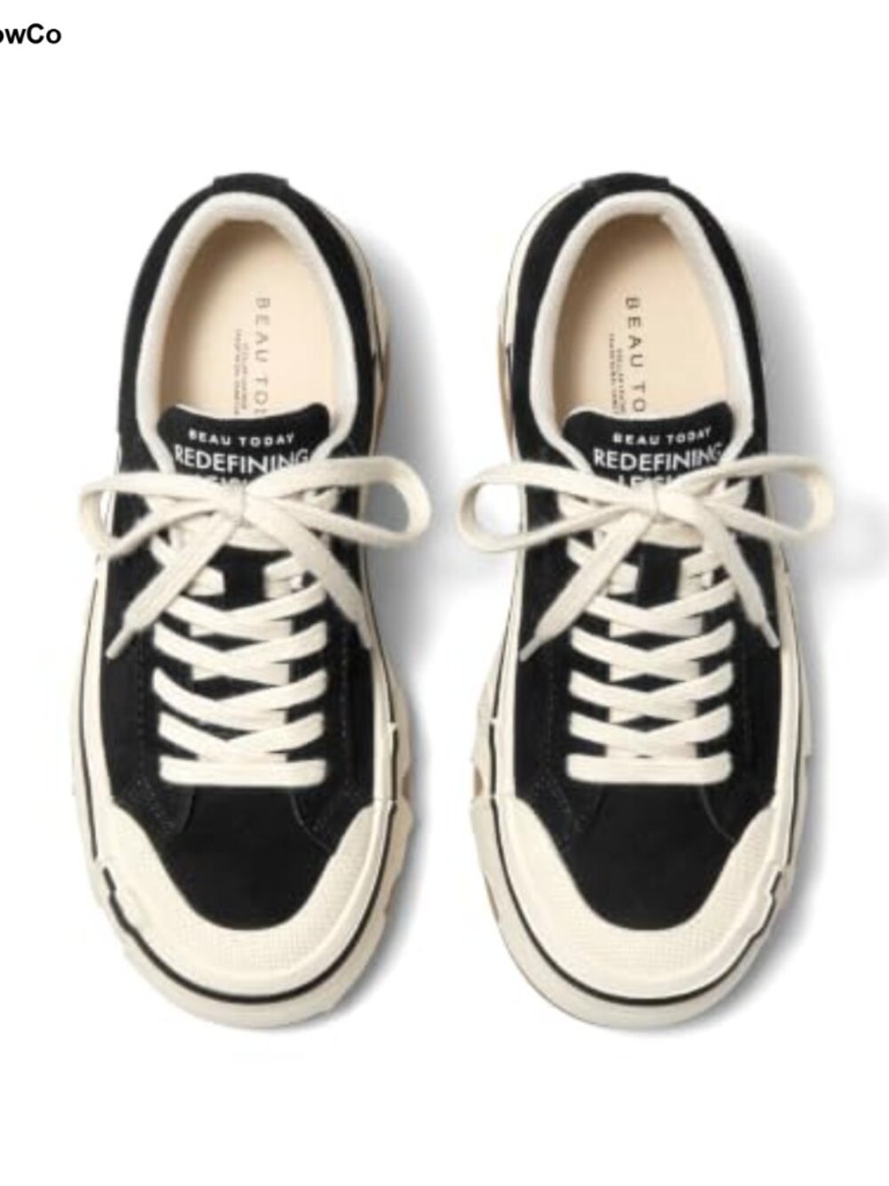 Genuine Leather Chunky Platform Sneakers Comfortable Lightweight Non Slip Lace